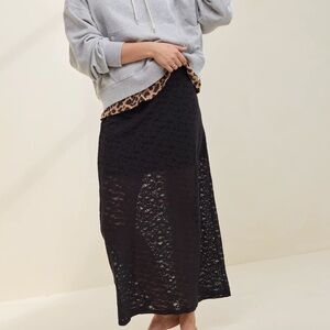 Aerie Elegant Black Lace Maxi Skirt